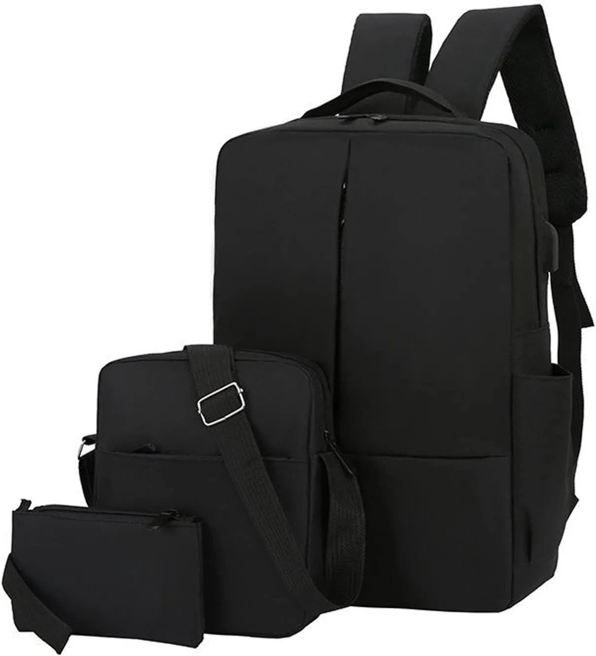 Ladies Multipurpose Design Handbag Convertible Shoulder Bags with Wristlet for Work College Clear Mini Backpack(Black)
