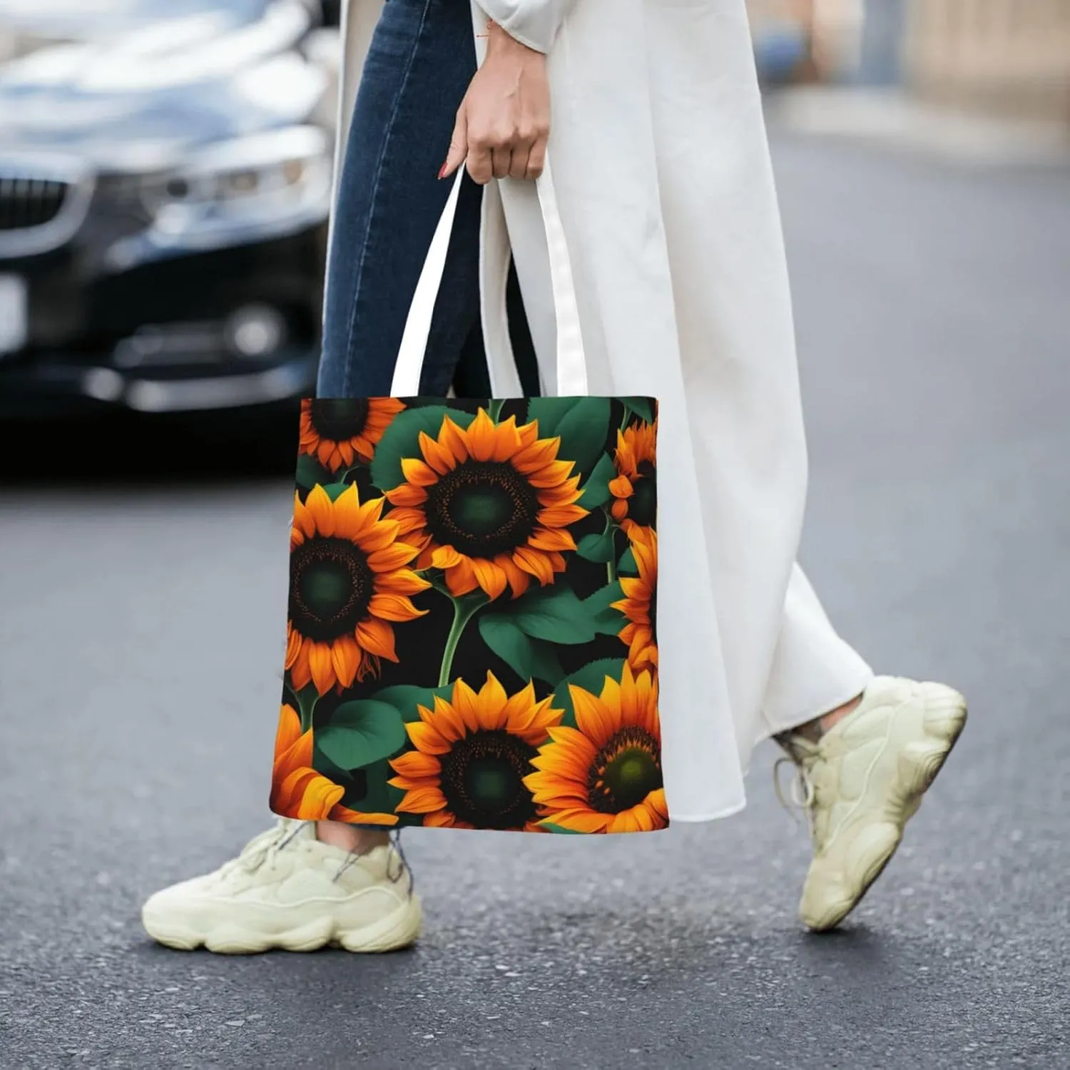 Ladies Origami Paper Cranes Printed Shopping Bag Tote Bag Canvas Durable Handbag For School Shopping Beach Grocery