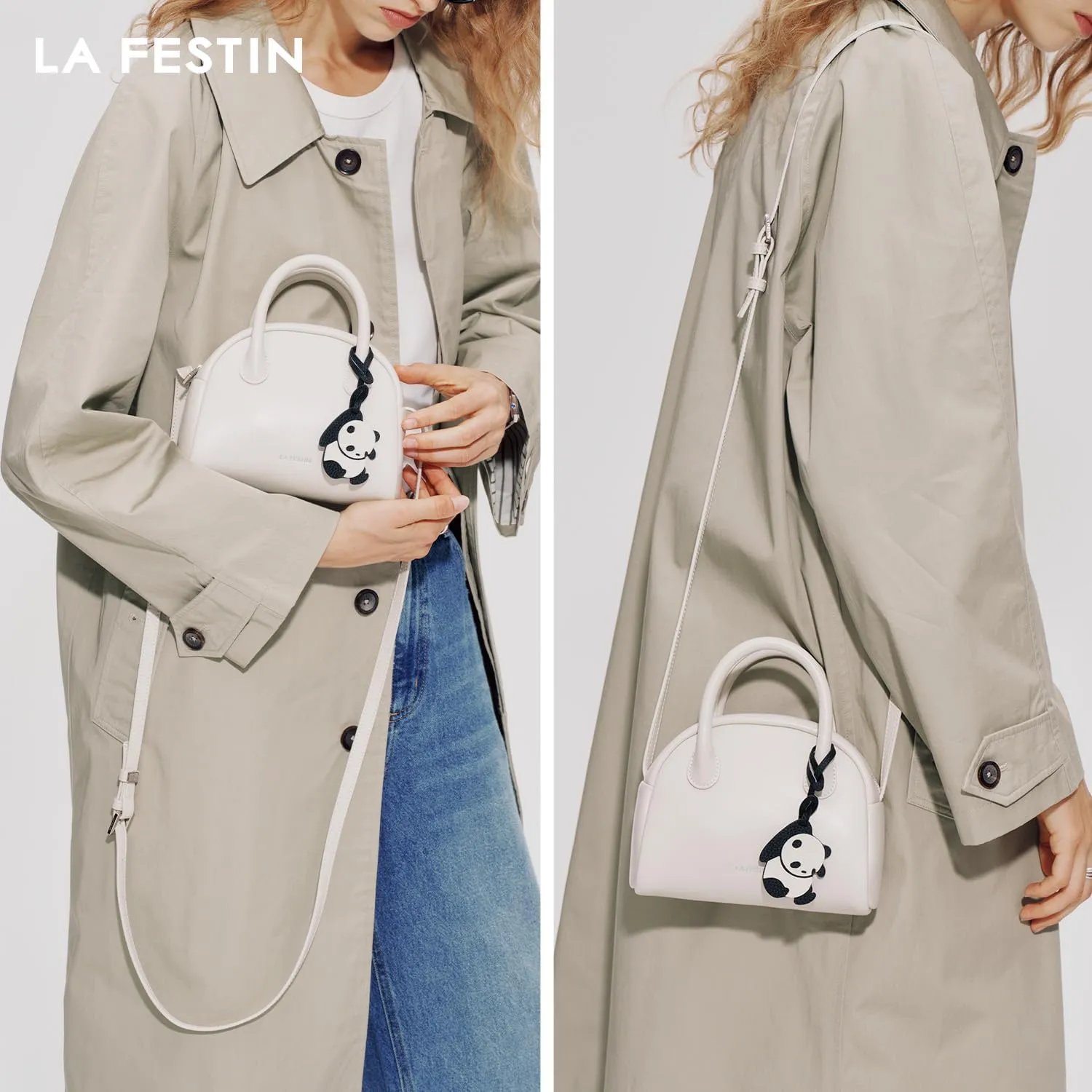 LA'FESTIN Leather Top-Handle Satchel for Women: Small Purse with Adjustable Strap, Lightweight Crossbody Bag with Decoration