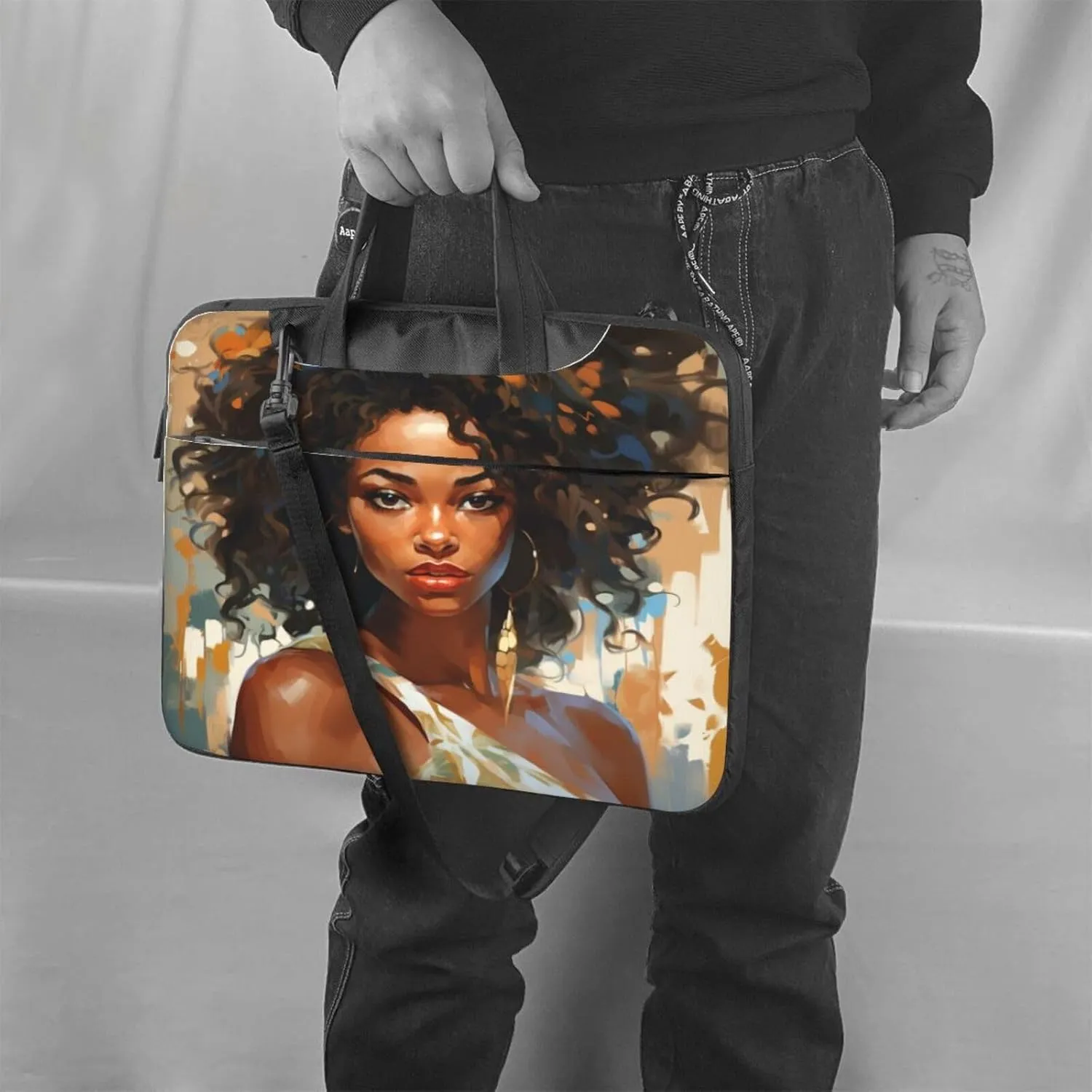 Laptop Bag Blue Purple Halo Swirl Art Painting Laptop Tote Bag Women Men Laptop Sleeve Case Lightweight Computer Bag
