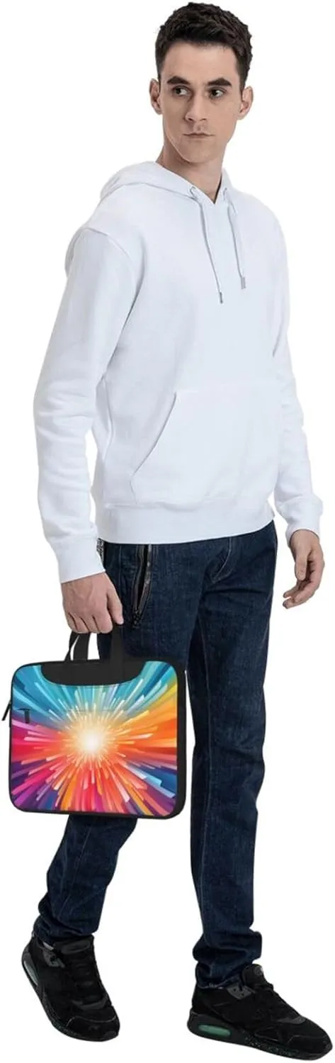 Laptop Bag Colorful Explosion Beam Laptop Tote Bag Women Men Laptop Sleeve Case Lightweight Computer Bag