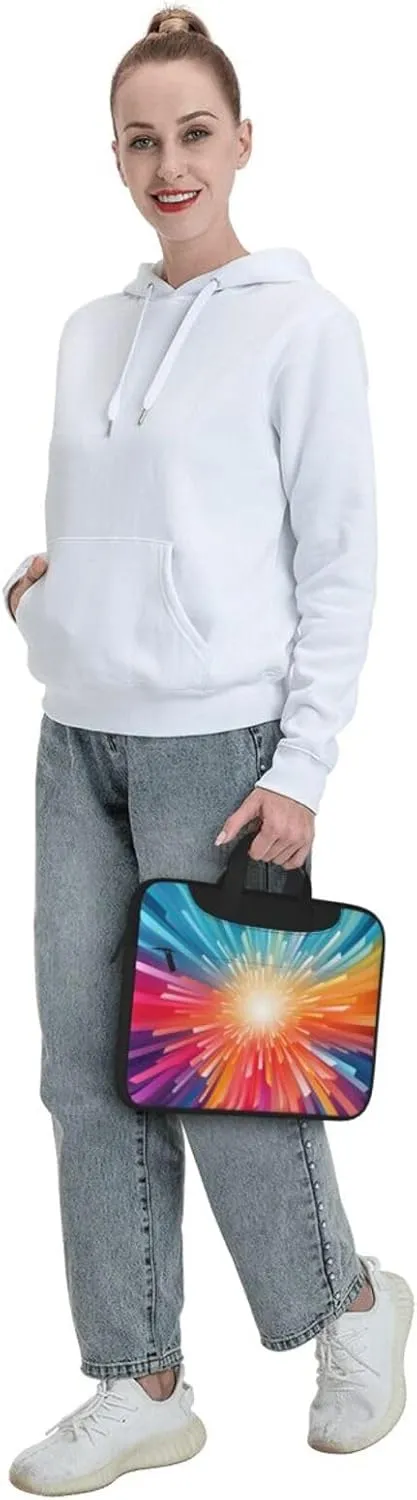 Laptop Bag Colorful Explosion Beam Laptop Tote Bag Women Men Laptop Sleeve Case Lightweight Computer Bag