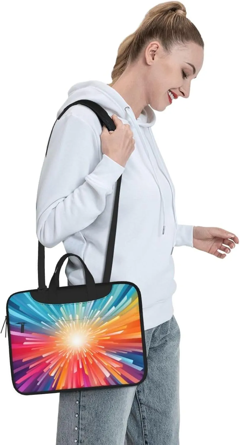 Laptop Bag Colorful Explosion Beam Laptop Tote Bag Women Men Laptop Sleeve Case Lightweight Computer Bag