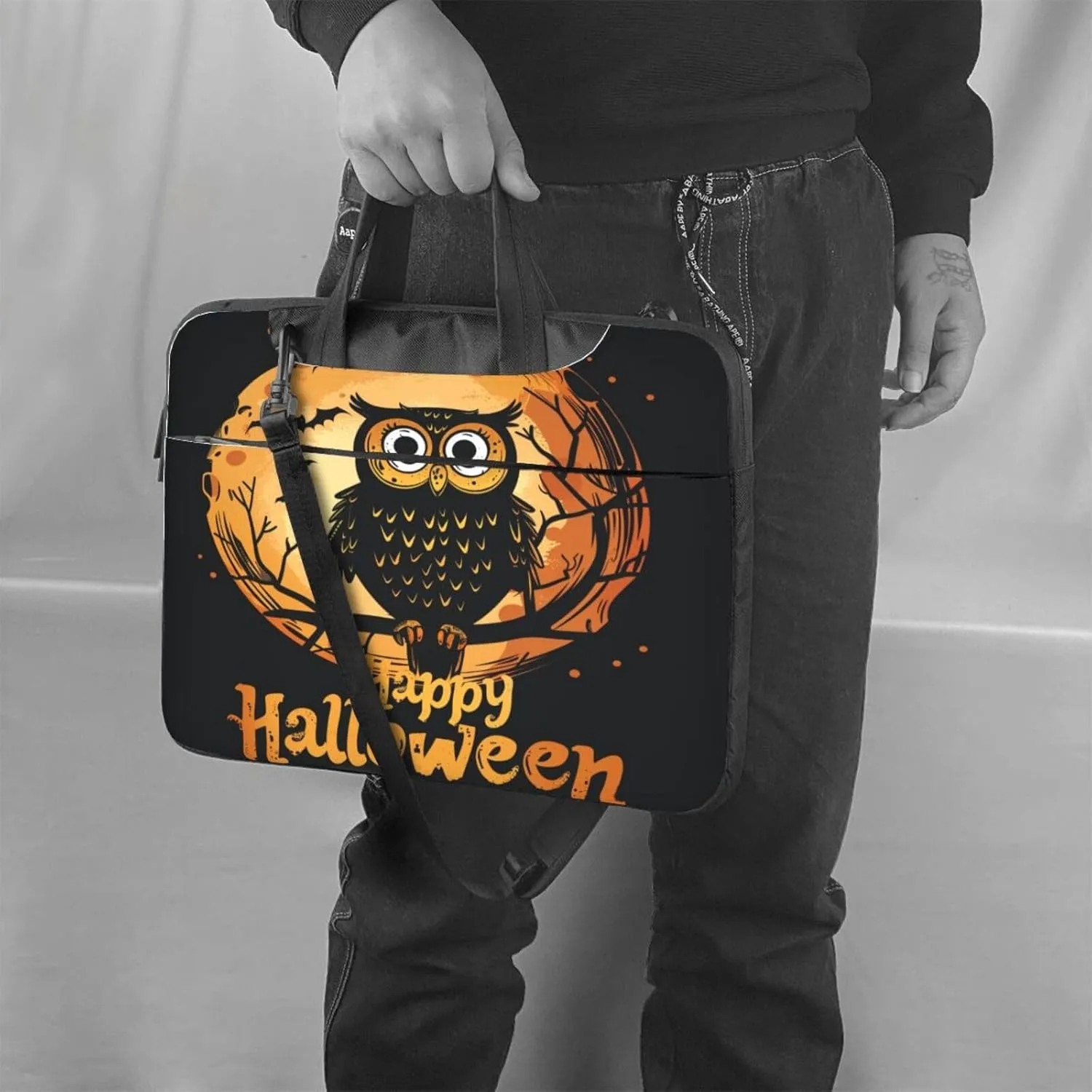 Laptop Bag Floral Flowers Skull Laptop Tote Bag Women Men Laptop Sleeve Case Lightweight Computer Bag