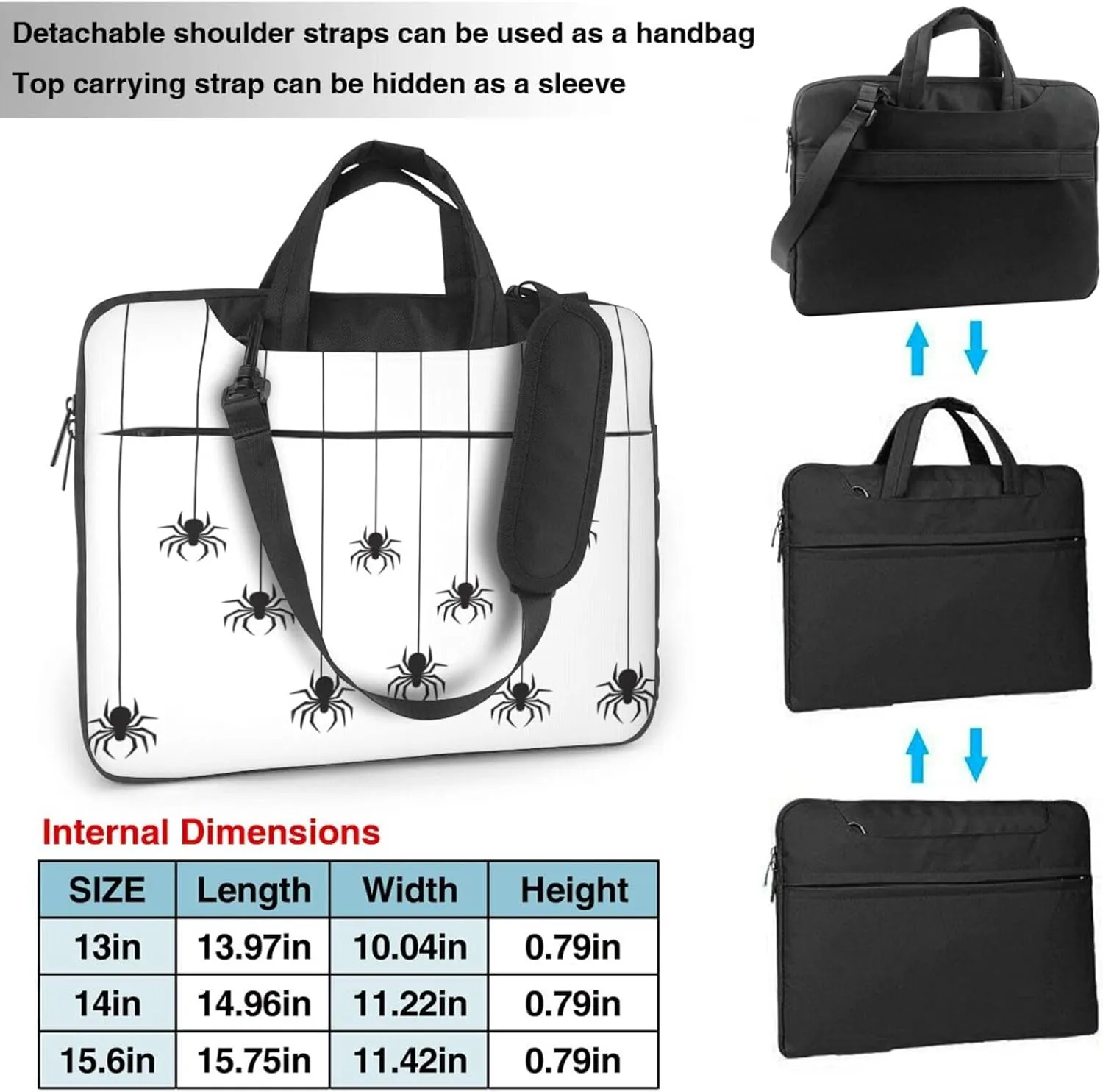Laptop Bag Floral Flowers Skull Laptop Tote Bag Women Men Laptop Sleeve Case Lightweight Computer Bag