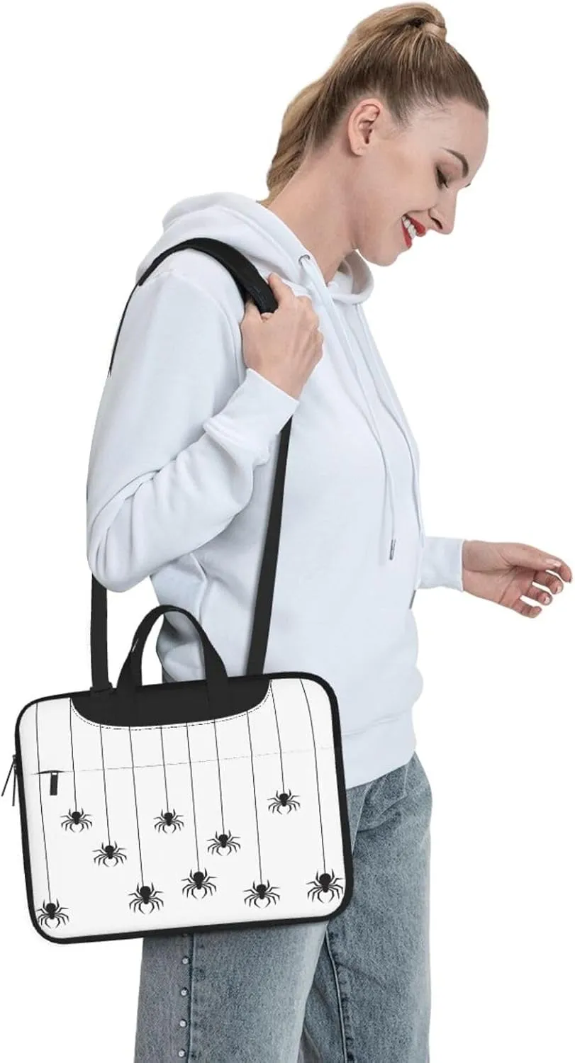 Laptop Bag Floral Flowers Skull Laptop Tote Bag Women Men Laptop Sleeve Case Lightweight Computer Bag