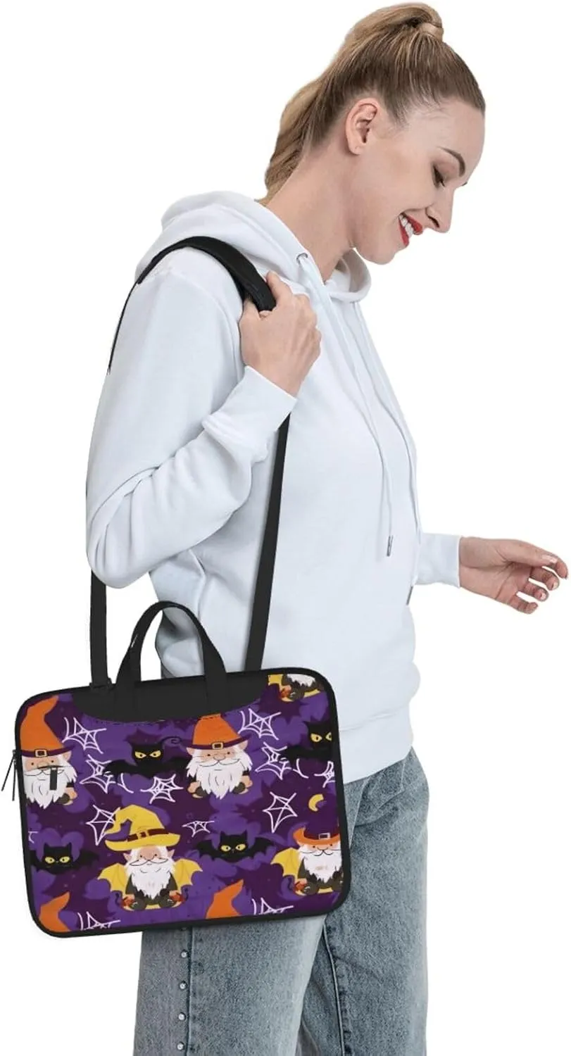 Laptop Bag Floral Flowers Skull Laptop Tote Bag Women Men Laptop Sleeve Case Lightweight Computer Bag