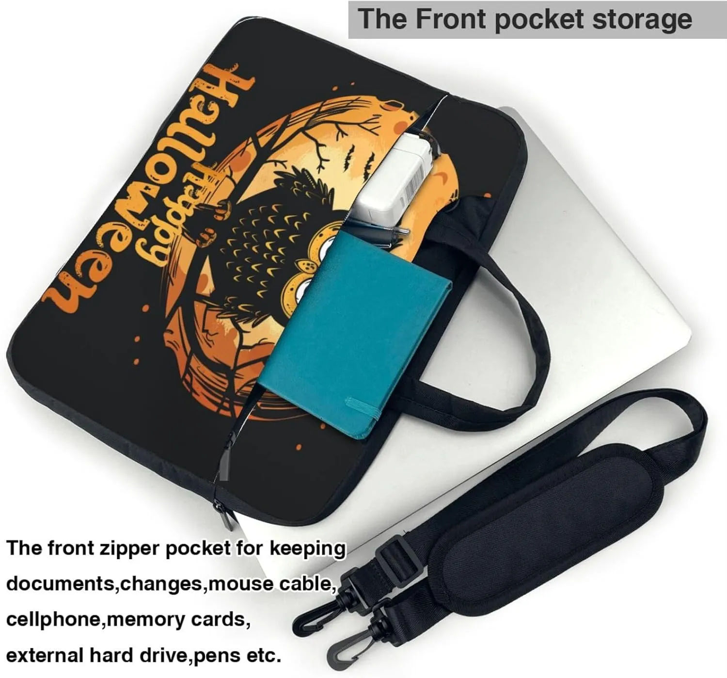 Laptop Bag Floral Flowers Skull Laptop Tote Bag Women Men Laptop Sleeve Case Lightweight Computer Bag