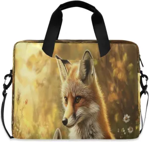 Laptop Bag for Women - Fits 16 inch with Laptop Compartment Carrying Messenger Sleeve with Strap Professional Fashion Travel Purse for Business Office Bag Fox in The Bush