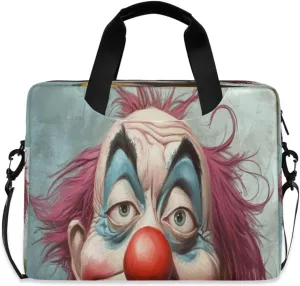 Laptop Bag for Women - Fits 16 inch with Laptop Compartment Carrying Messenger Sleeve with Strap Professional Fashion Travel Purse for Business Office Bag Unhappy Clowns