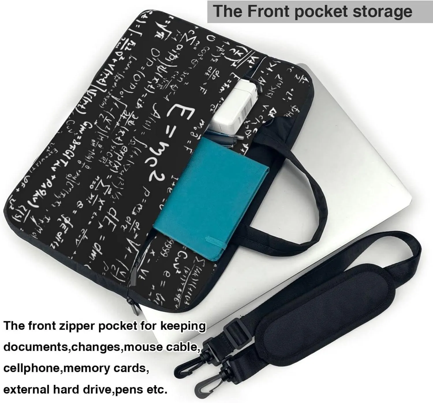Laptop Bag Laptop Case 14 Inch Computer Bags Physics Mathematics Printed Padded Sleeve Cover for Women Men