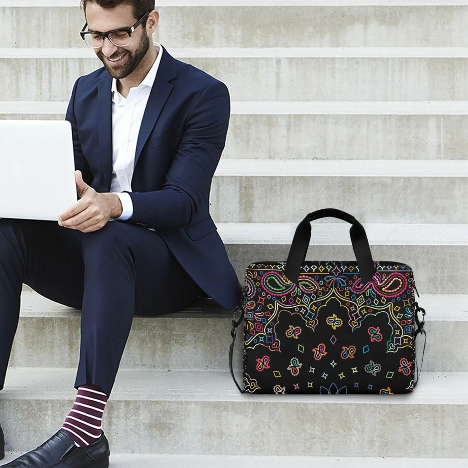 Laptop Bag Shoulder Bags Messenger Bag for Women Men Crossbody Document Case Briefcases Leather Computer Work Office
