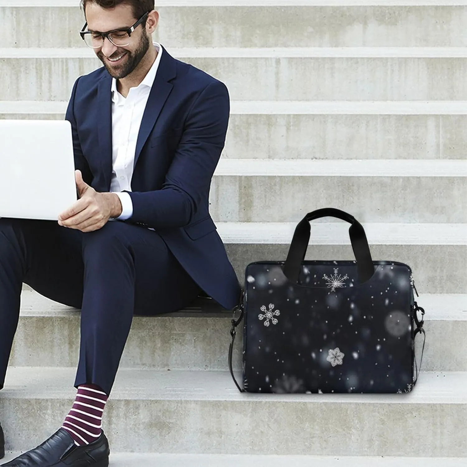 Laptop Bag Shoulder Bags Messenger Bag for Women Men Crossbody Document Case Briefcases Leather Computer Work Office