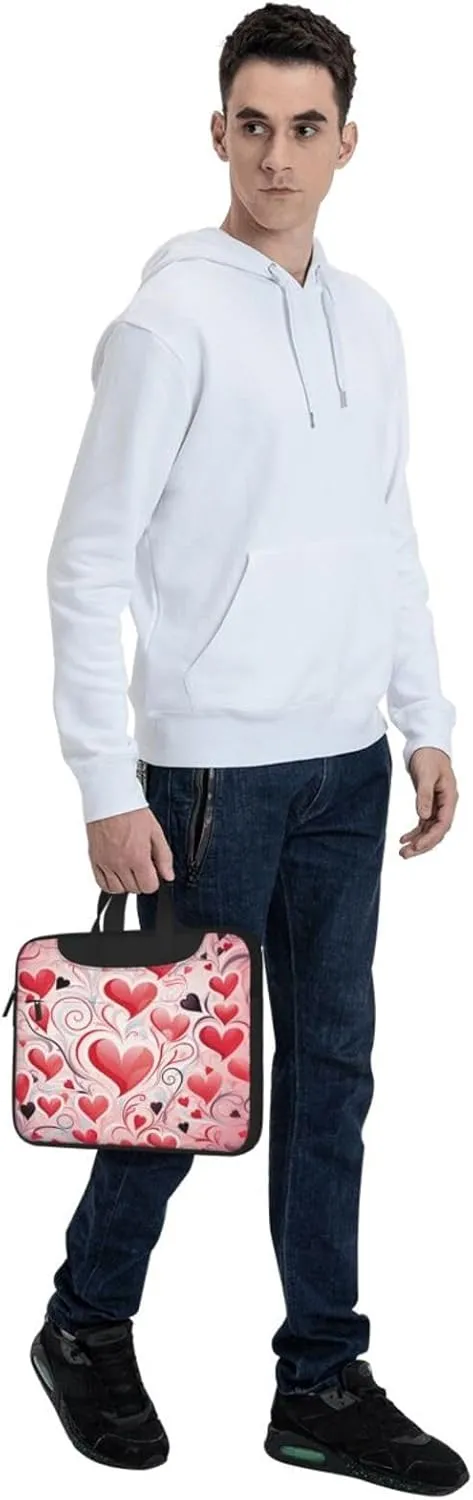 Laptop Bag Valentines Love Heart Art Laptop Tote Bag Women Men Laptop Sleeve Case Lightweight Computer Bag Briefcase