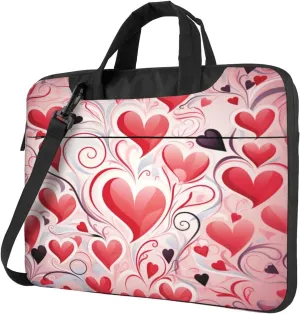 Laptop Bag Valentines Love Heart Art Laptop Tote Bag Women Men Laptop Sleeve Case Lightweight Computer Bag Briefcase
