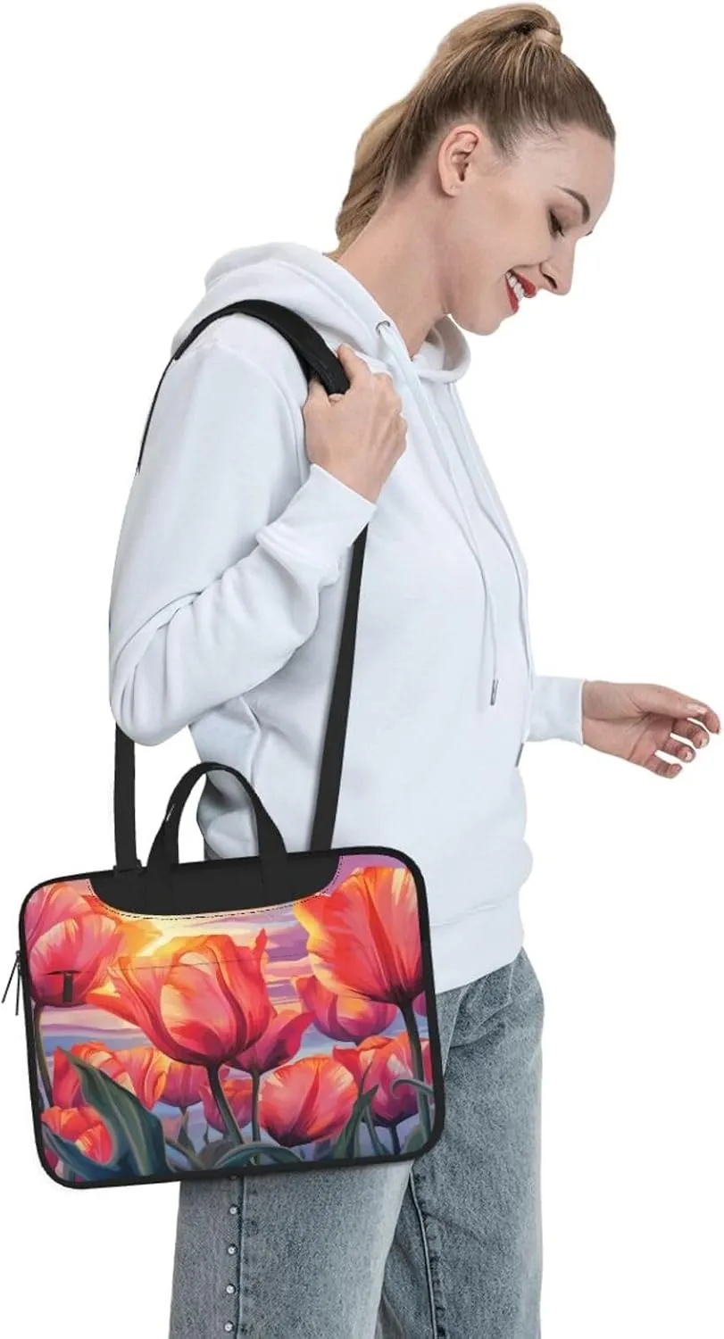 Laptop Bag Vantage Sunflower Old Newspaper Laptop Tote Bag Women Men Laptop Sleeve Case Lightweight Computer Bag