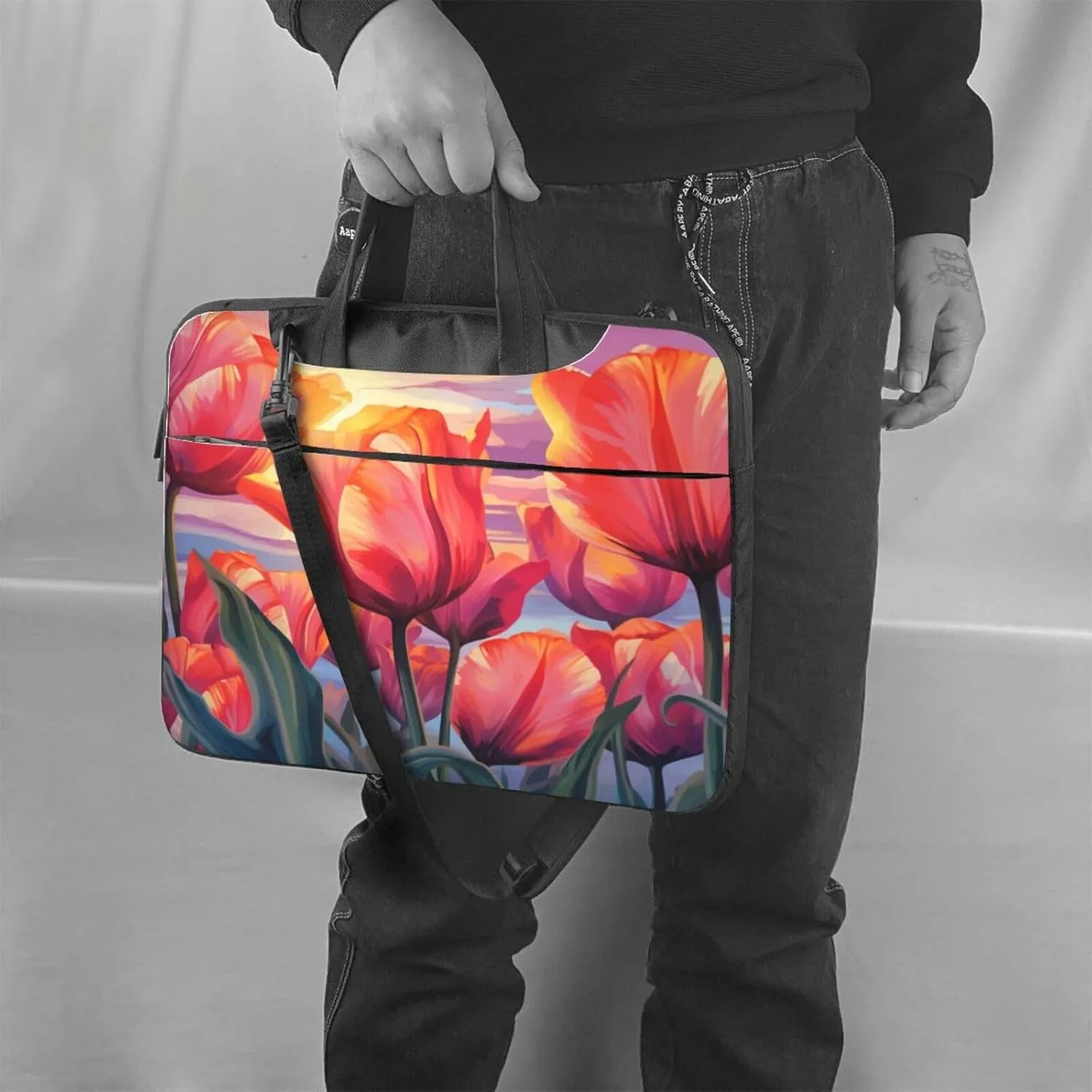 Laptop Bag Vantage Sunflower Old Newspaper Laptop Tote Bag Women Men Laptop Sleeve Case Lightweight Computer Bag