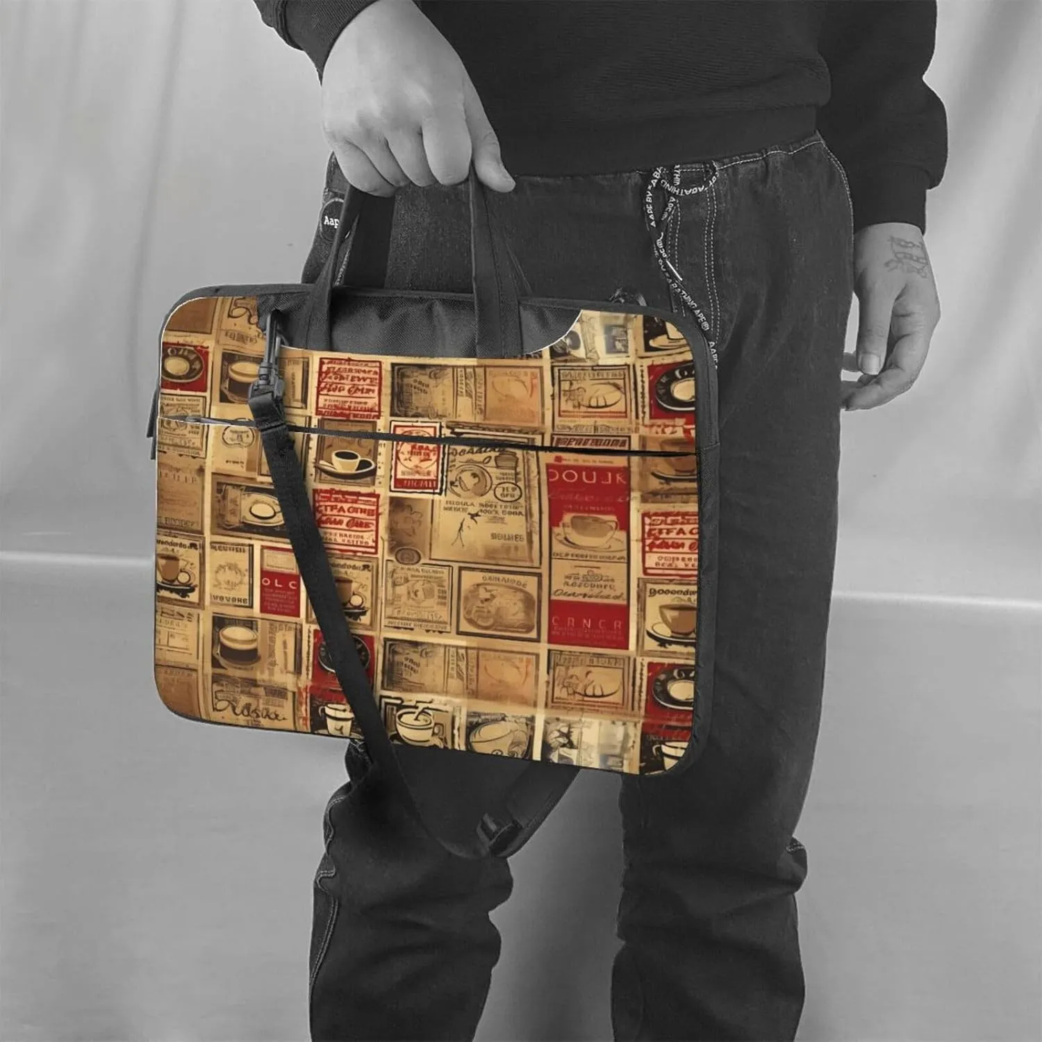 Laptop Bag Vintage Stripe Laptop Tote Bag Women Men Laptop Sleeve Case Lightweight Computer Bag