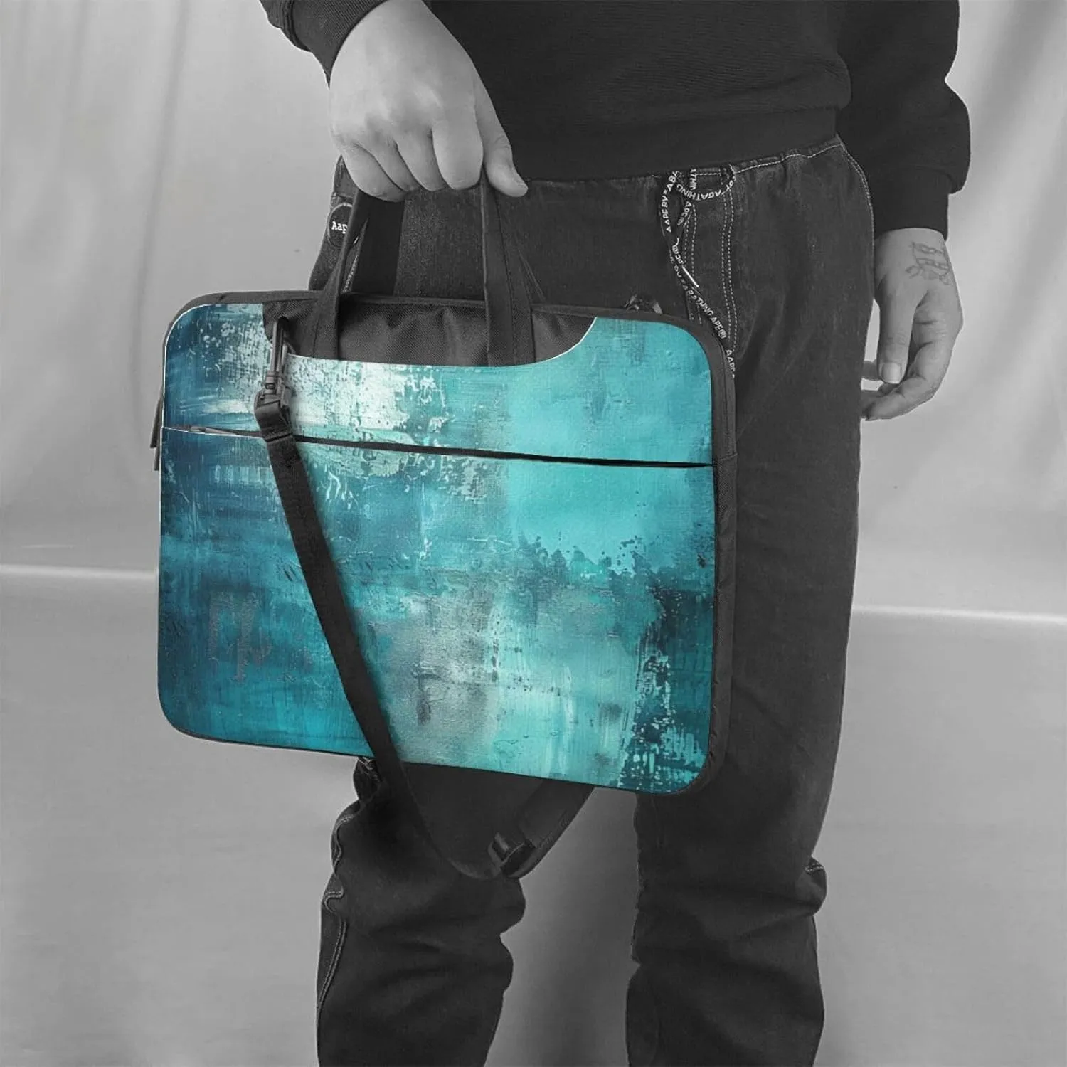 Laptop Bag Vintage Stripe Laptop Tote Bag Women Men Laptop Sleeve Case Lightweight Computer Bag