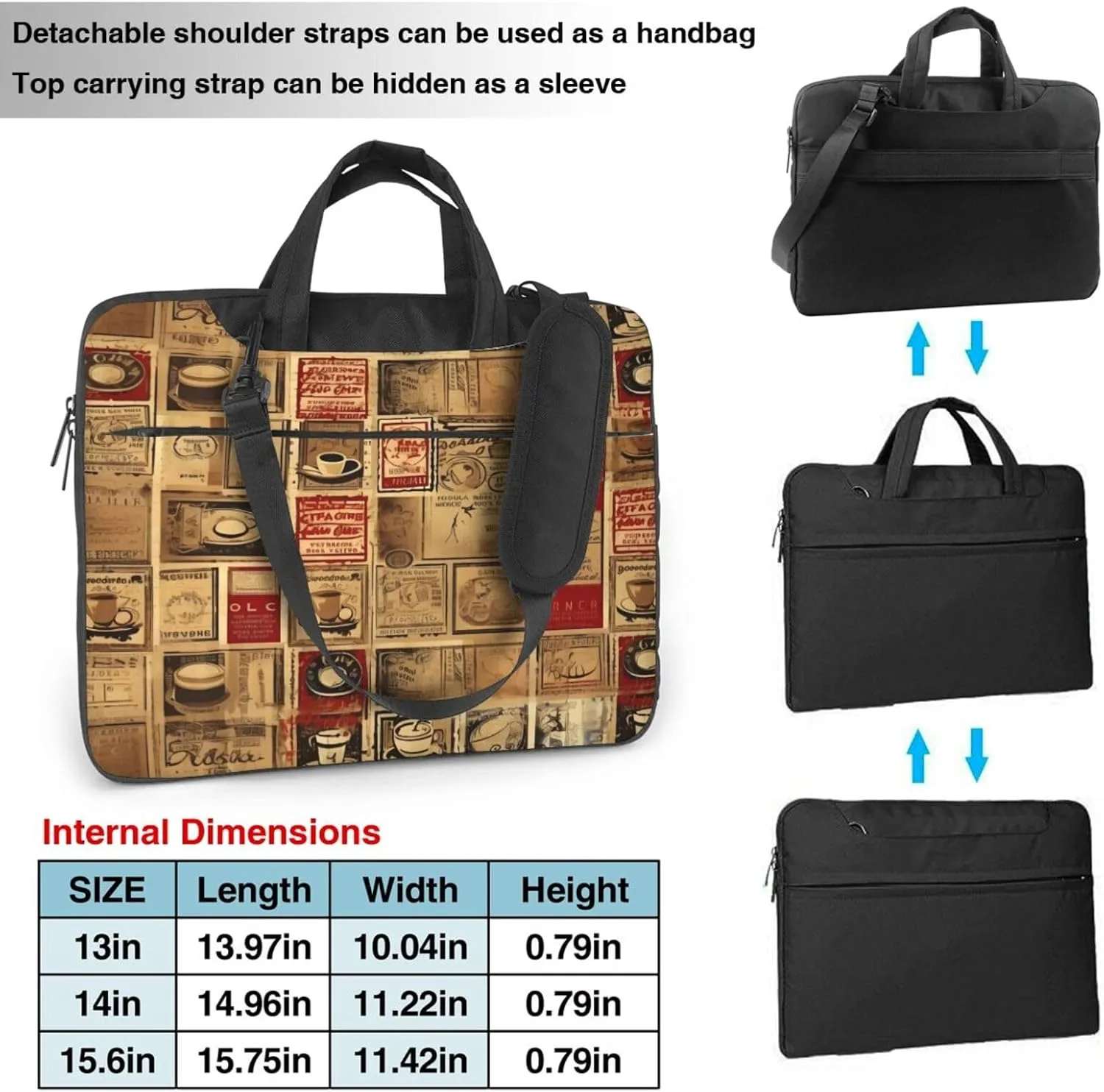 Laptop Bag Vintage Stripe Laptop Tote Bag Women Men Laptop Sleeve Case Lightweight Computer Bag