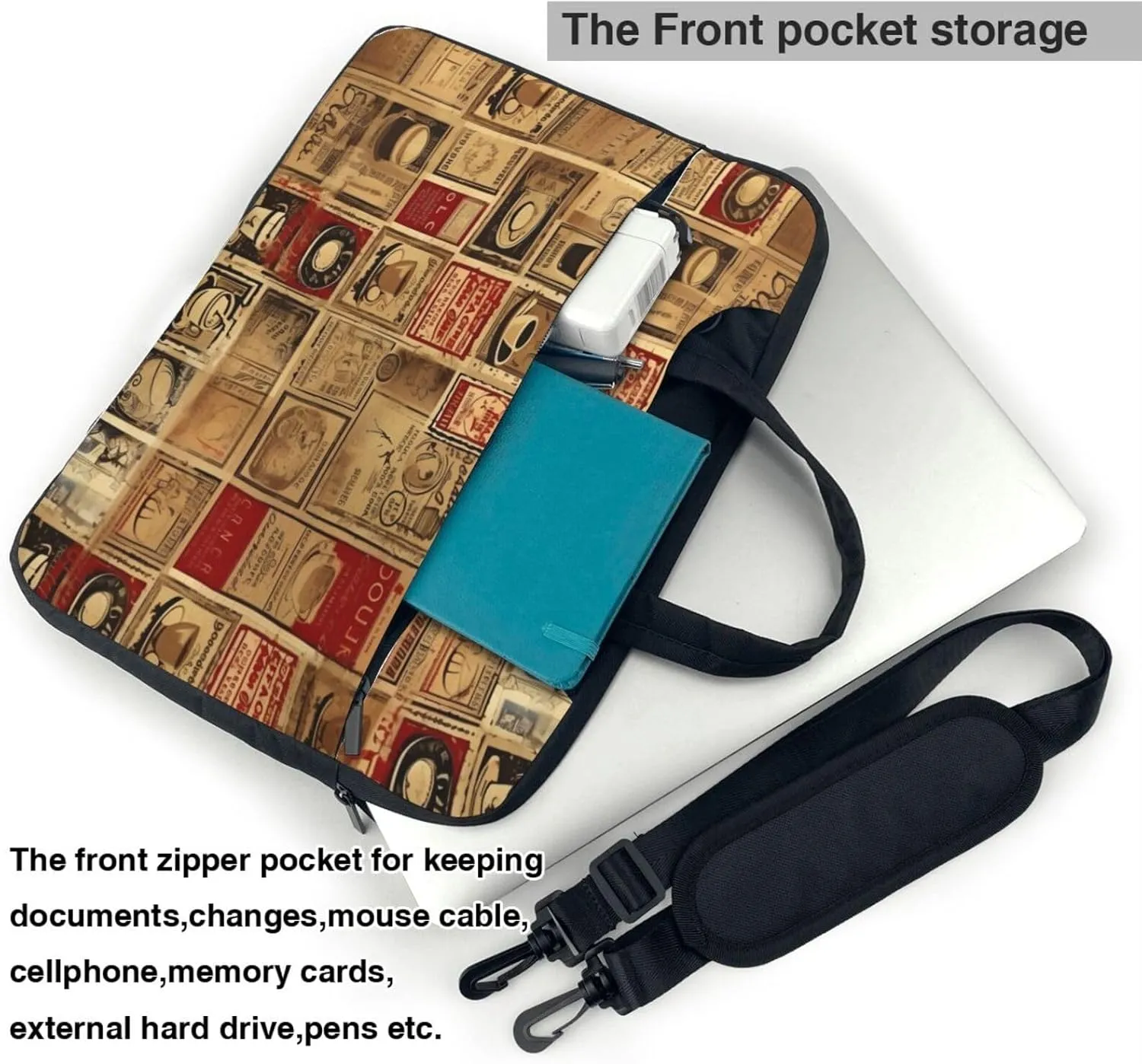 Laptop Bag Vintage Stripe Laptop Tote Bag Women Men Laptop Sleeve Case Lightweight Computer Bag
