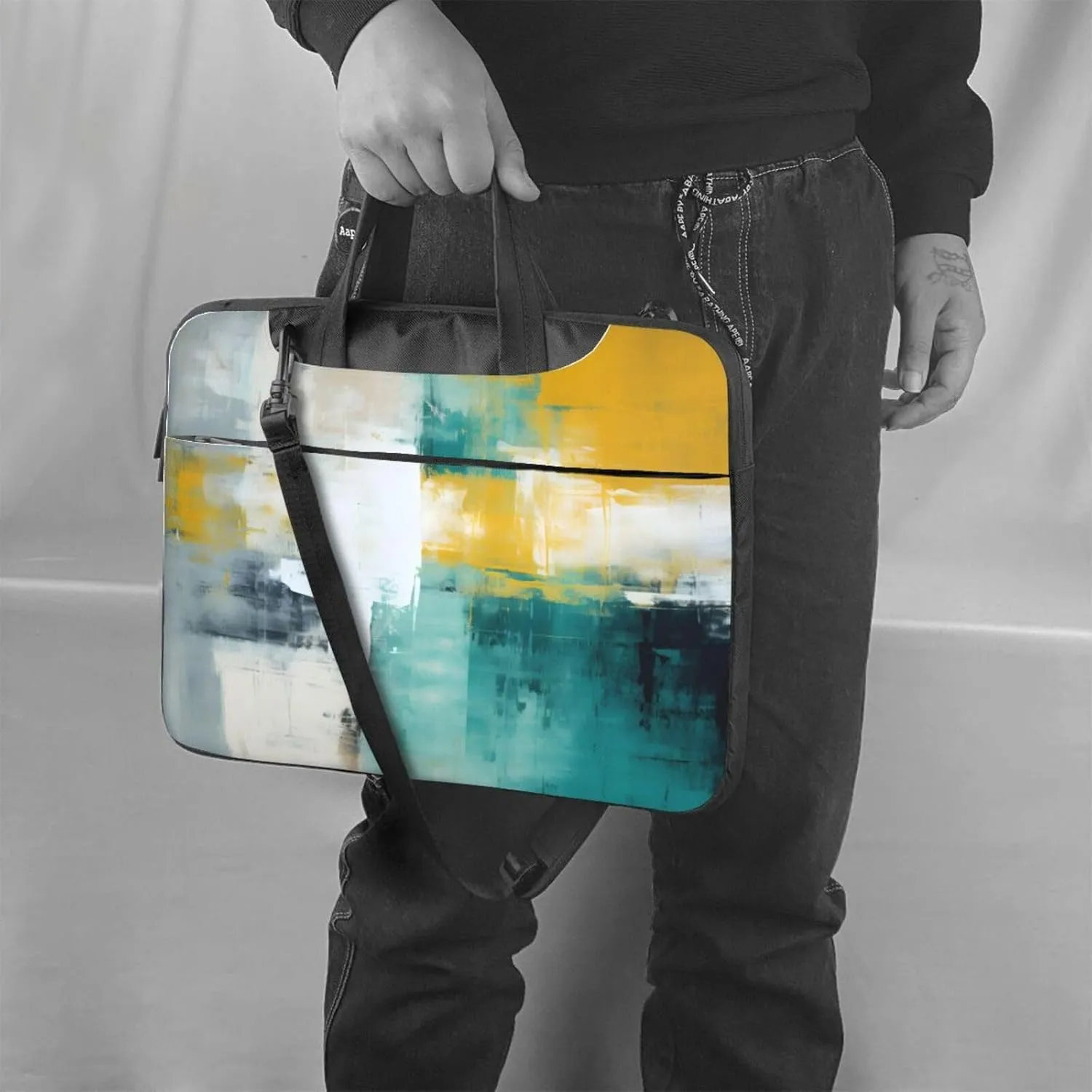 Laptop Bag Vintage Stripe Laptop Tote Bag Women Men Laptop Sleeve Case Lightweight Computer Bag