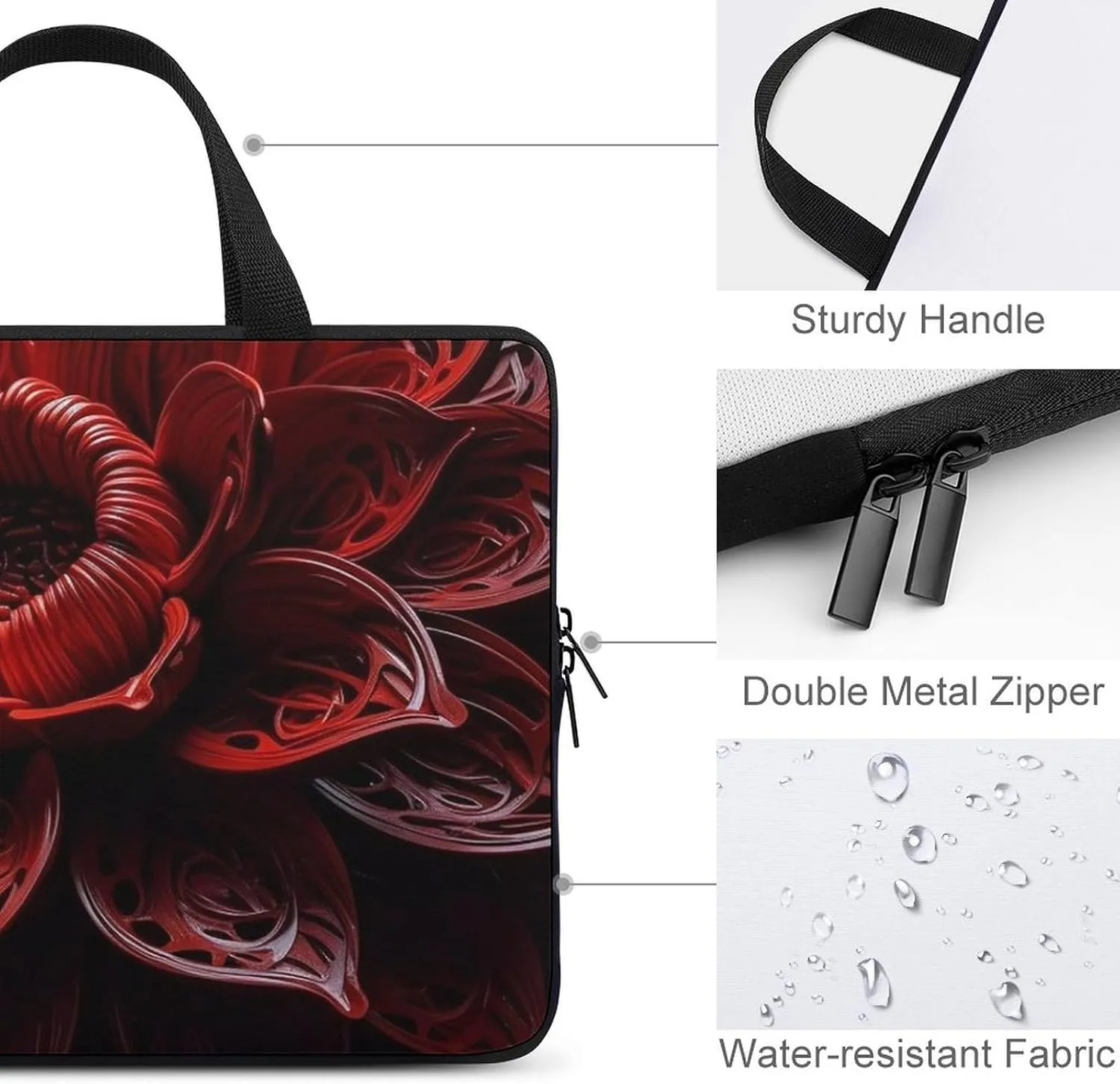 Laptop Case Sleeve 12inch Shockproof Laptop Sleeve Carving Flowers Carrying Laptops Cases for Men Women