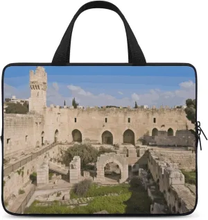 Laptop Case Sleeve Shockproof Computer Carrying Bag Israel at The Tower of David Laptop Bag Tote Lightweight Notebook Case Cover Traveling Briefcase Handle Bags for Travel Business 17inch
