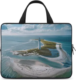Laptop Case Sleeve Shockproof Computer Carrying Bag Lighthouse on The Shore Laptop Bag Tote Lightweight Notebook Case Cover Traveling Briefcase Handle Bags for Travel Business 15inch