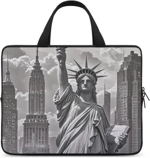 Laptop Case Sleeve Shockproof Computer Carrying Bag Statu of Liberty Laptop Bag Tote Lightweight Notebook Case Cover Traveling Briefcase Handle Bags for Travel Business 10inch