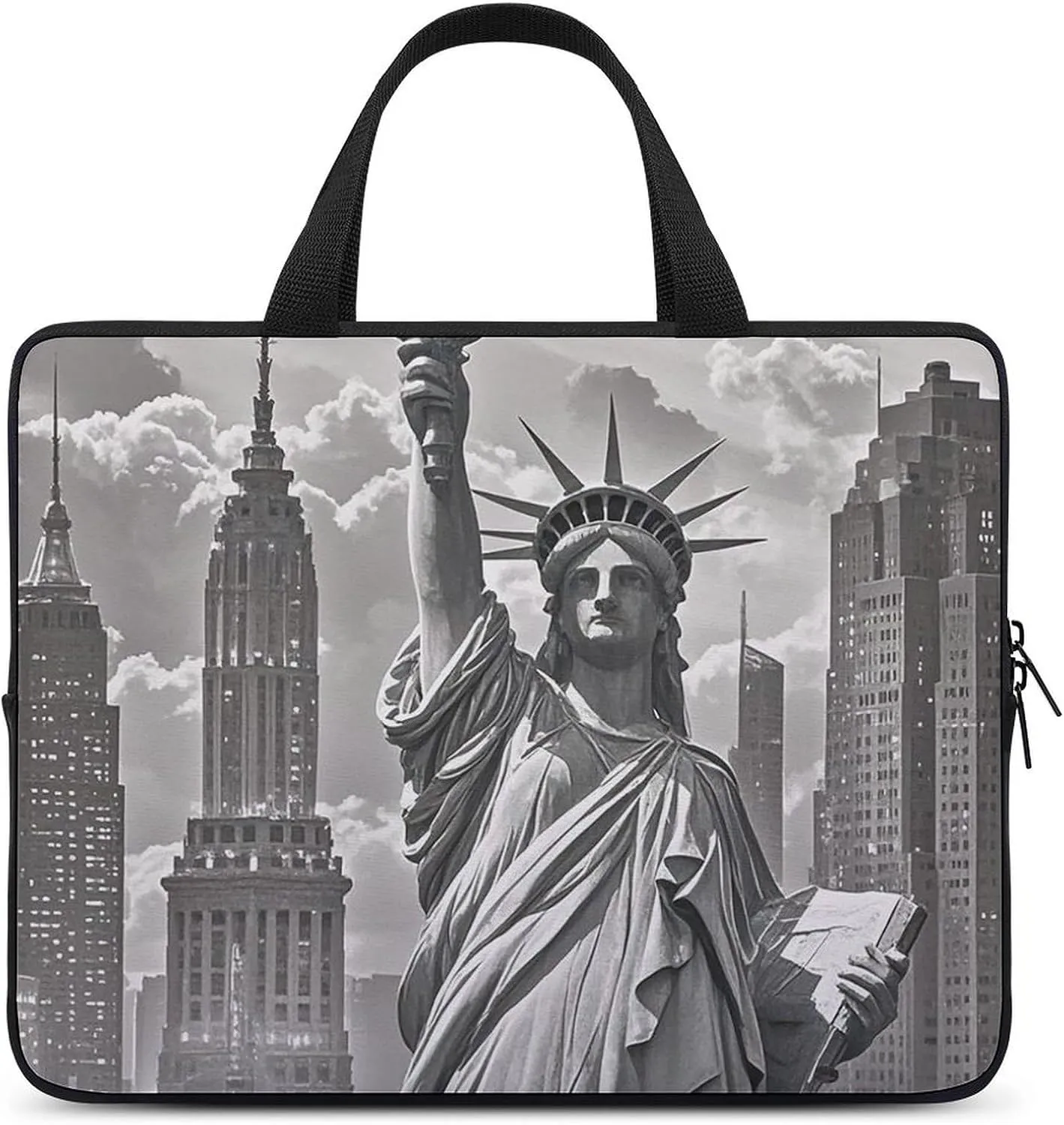Laptop Case Sleeve Shockproof Computer Carrying Bag Statu of Liberty Laptop Bag Tote Lightweight Notebook Case Cover Traveling Briefcase Handle Bags for Travel Business 10inch