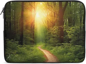 Laptop Sleeve Bag 12inch Slim Computer Carrying Bag Sunrise on The Woods Path Laptop Protective Case Briefcase Handbag