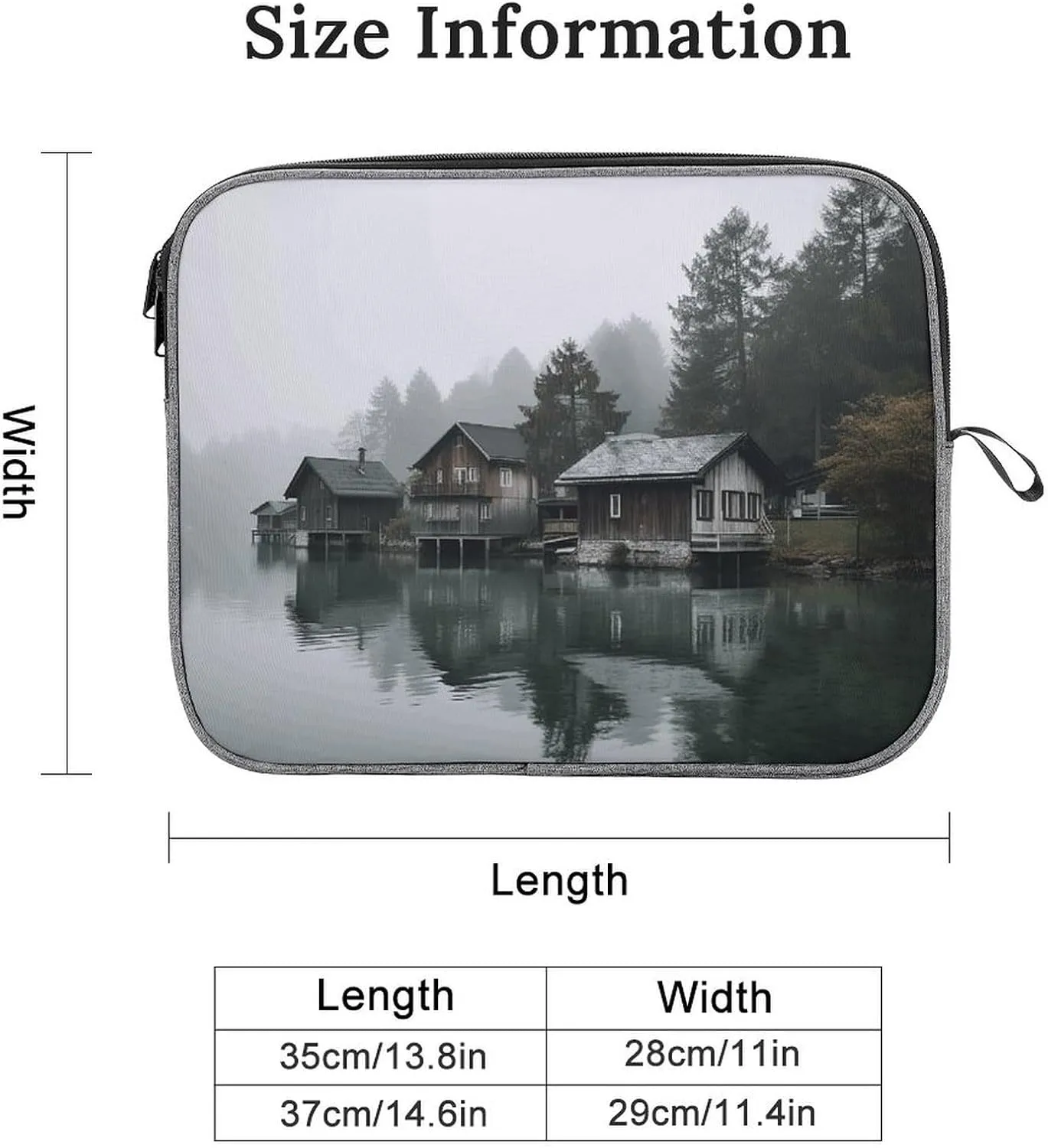 Laptop Sleeve Bag 14inch Slim Computer Carrying Bag Hut by The River Laptop Protective Case Briefcase Handbag