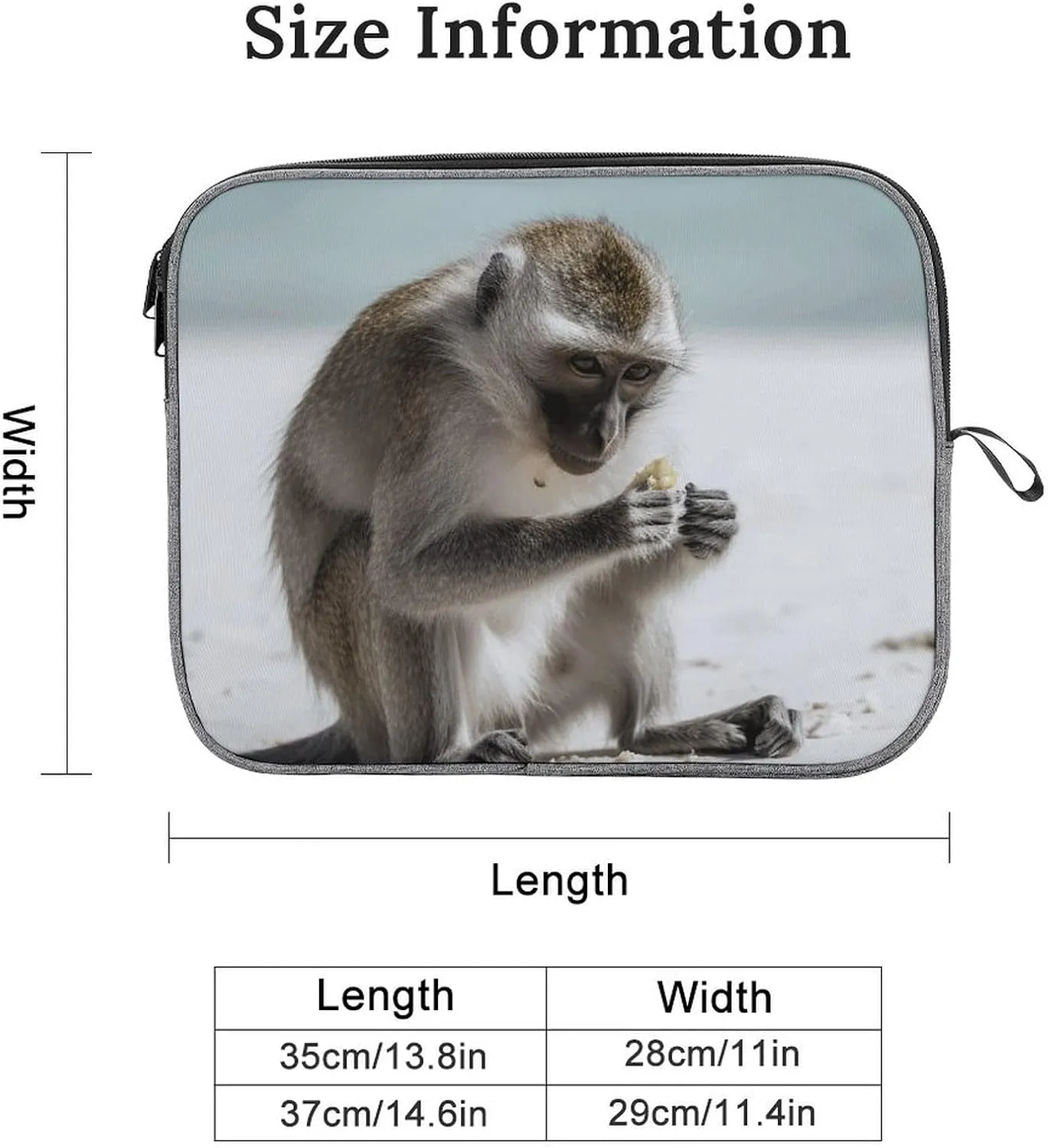Laptop Sleeve Bag 14inch Slim Computer Carrying Bag Monkey on The Ground Laptop Protective Case Briefcase Handbag