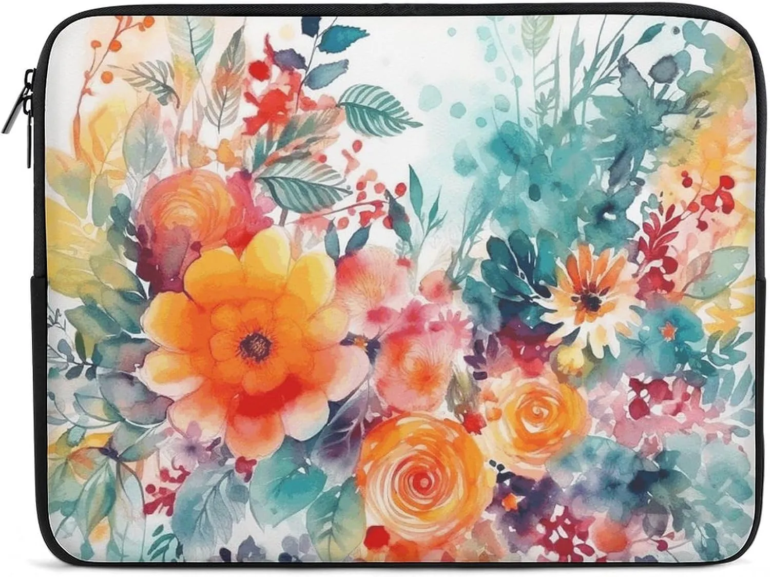 Laptop Sleeve Bag 17inch Slim Computer Carrying Bag Intricate Flowers Laptop Protective Case Briefcase Handbag