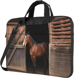 Laptop Sleeve Bag Shockproof Notebook Case Barn Horse Computer Carrying Case with Shoulder Strap 15.6 inch