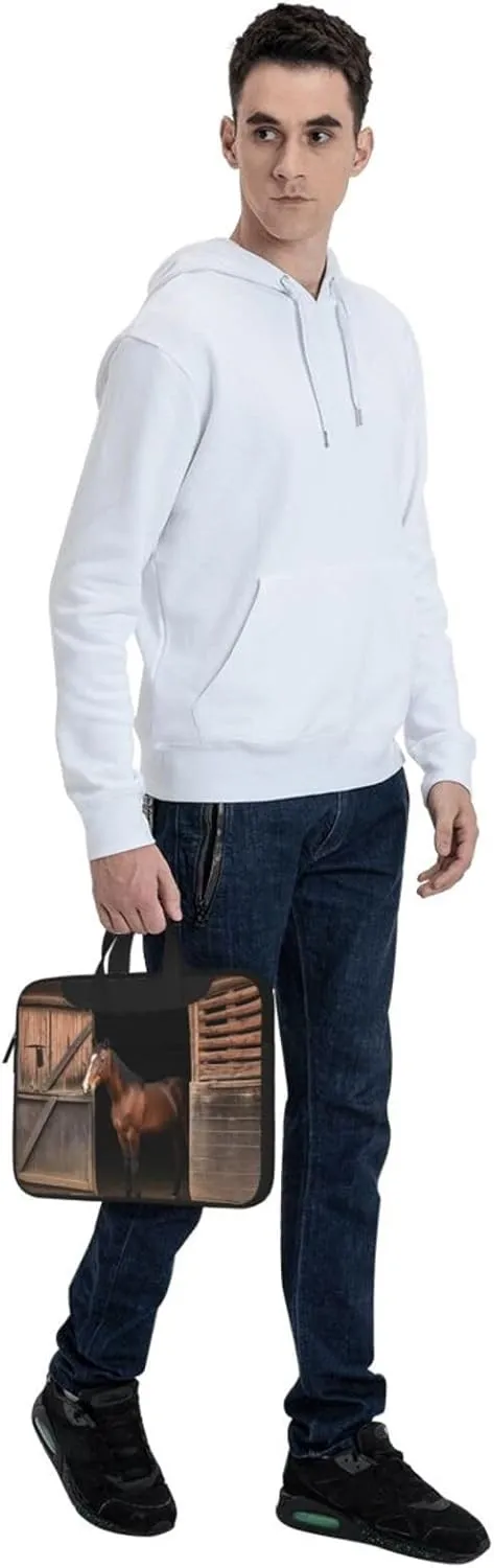 Laptop Sleeve Bag Shockproof Notebook Case Barn Horse Computer Carrying Case with Shoulder Strap 15.6 inch
