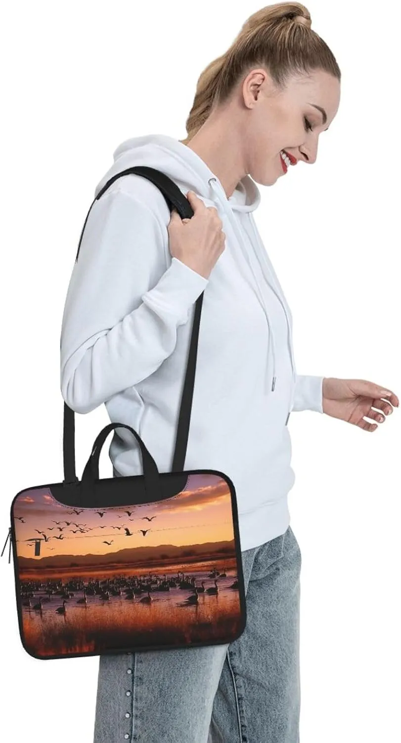 Laptop Sleeve Bag Shockproof Notebook Case Bosque del Apache Wildlife Refuge Computer Carrying Case with Shoulder Strap 15.6 inch