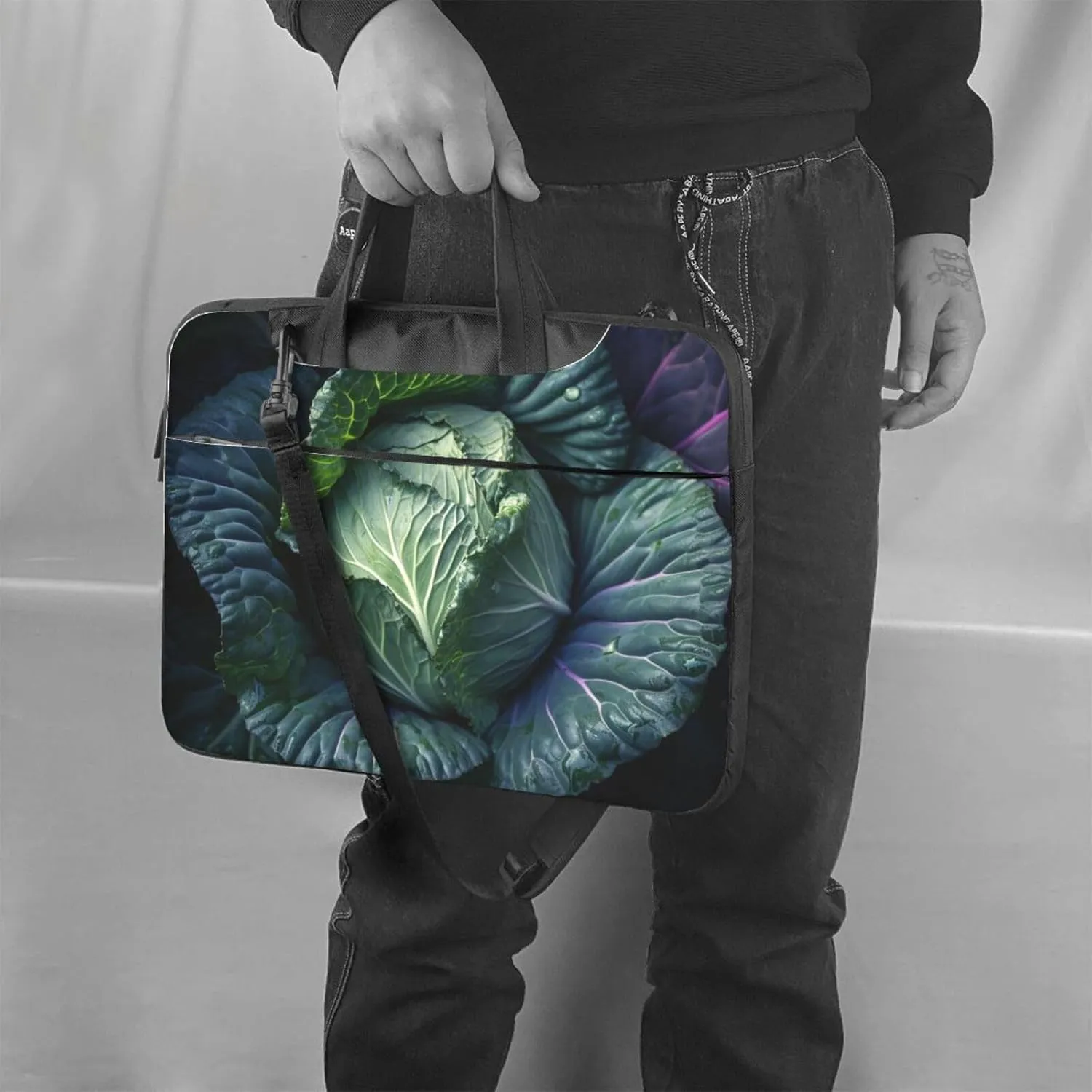 Laptop Sleeve Bag Shockproof Notebook Case Bright Cabbage Computer Carrying Case with Shoulder Strap 14 inch