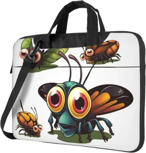Laptop Sleeve Bag Shockproof Notebook Case Cartoon Insect Computer Carrying Case with Shoulder Strap 13 inch