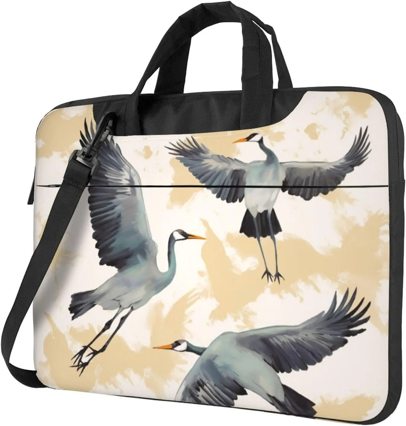 Laptop Sleeve Bag Shockproof Notebook Case Flying Cranes Computer Carrying Case with Shoulder Strap 13 inch