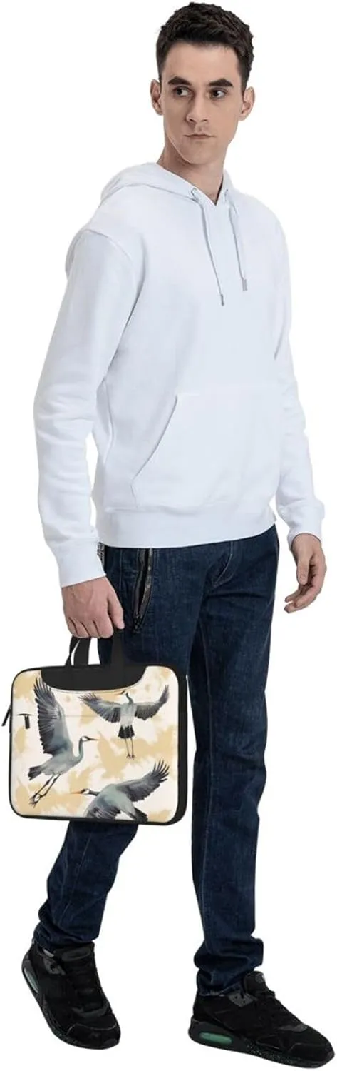 Laptop Sleeve Bag Shockproof Notebook Case Flying Cranes Computer Carrying Case with Shoulder Strap 13 inch
