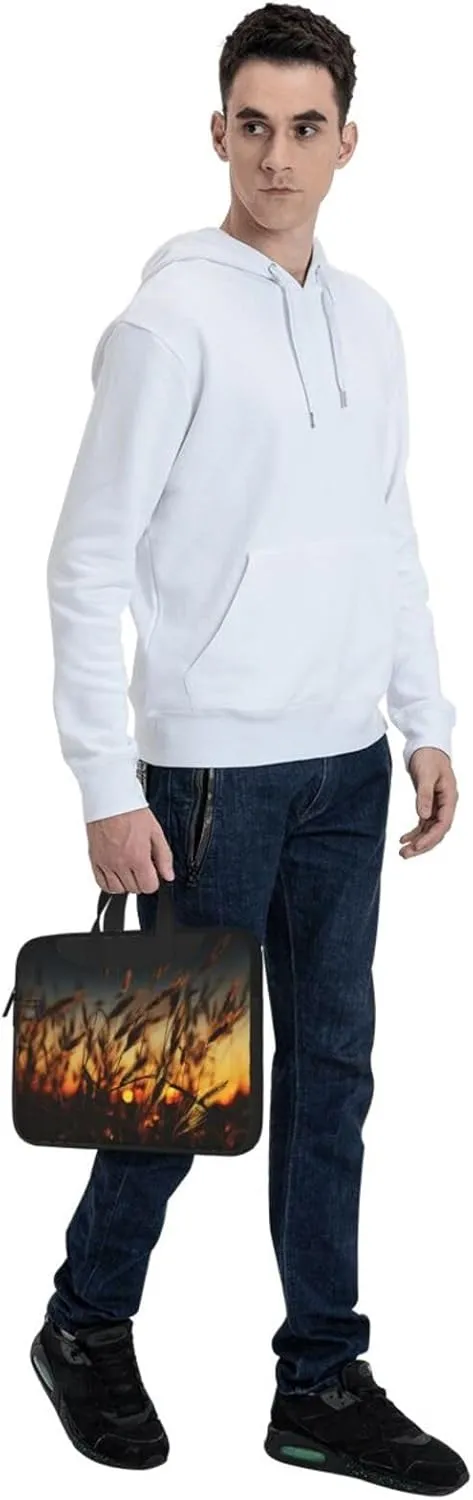 Laptop Sleeve Bag Shockproof Notebook Case Night Brown Wheat Computer Carrying Case with Shoulder Strap 15.6 inch
