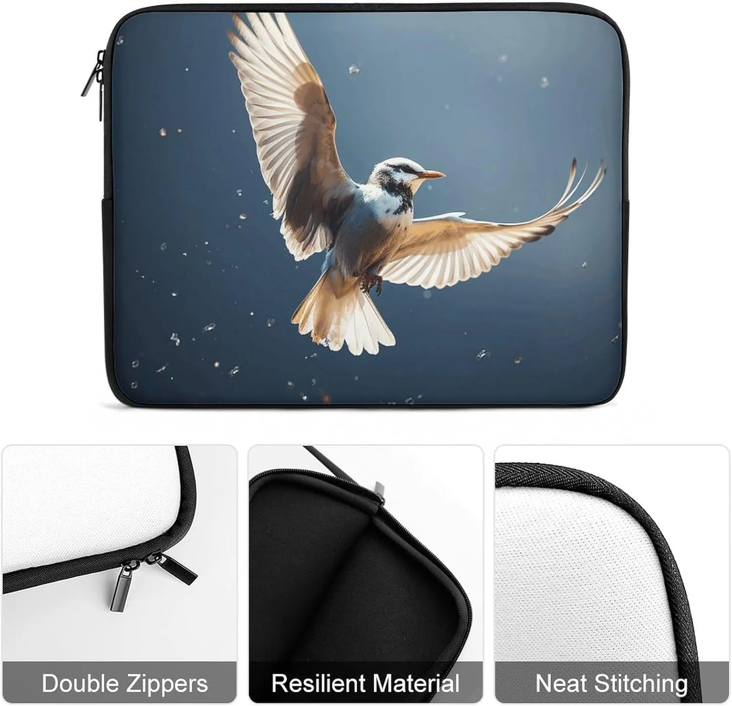 Laptop Sleeve Bird Migration Laptop Case Slim Laptop Bag Durable Briefcase Shockproof Laptop Protective Case for Men Women Work Travel 13inch, 3C0703000
