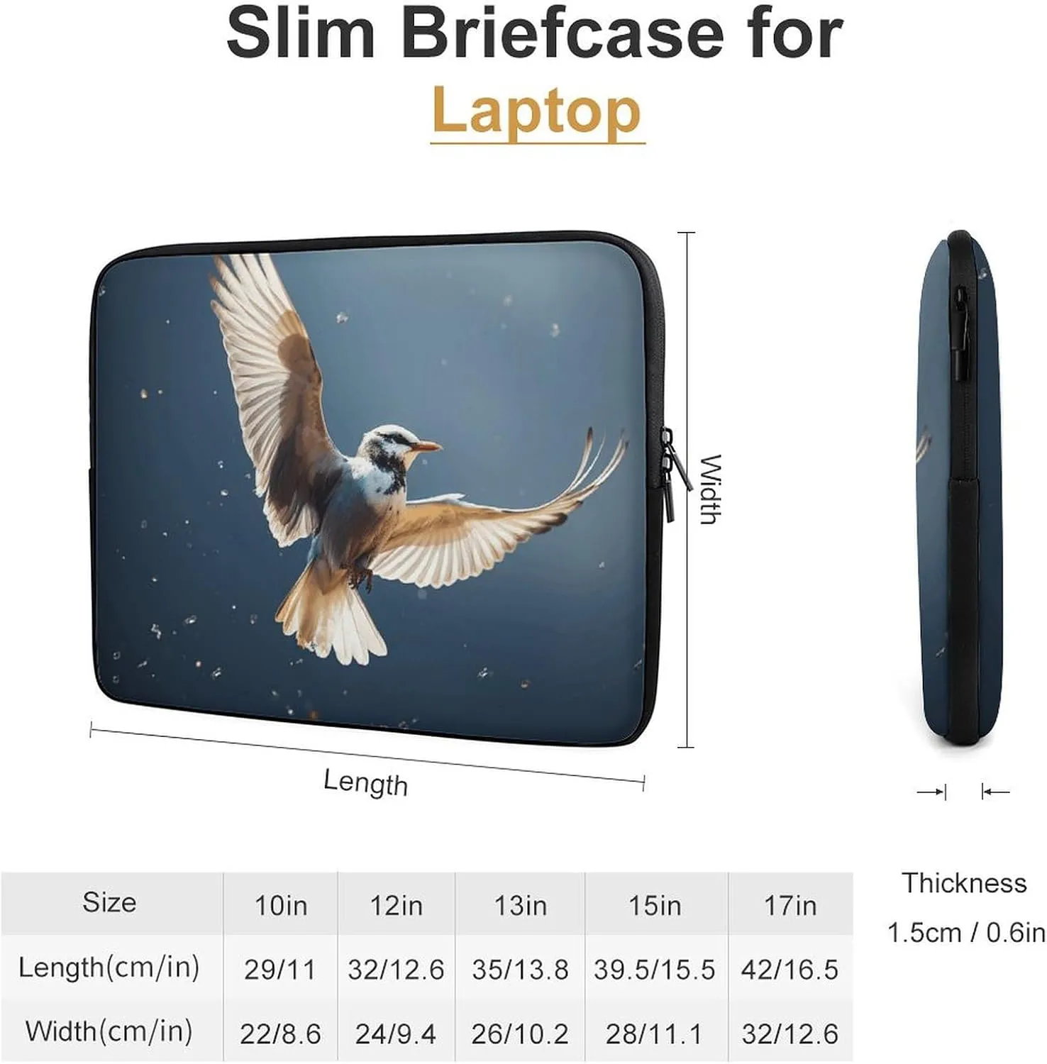 Laptop Sleeve Bird Migration Laptop Case Slim Laptop Bag Durable Briefcase Shockproof Laptop Protective Case for Men Women Work Travel 13inch, 3C0703000