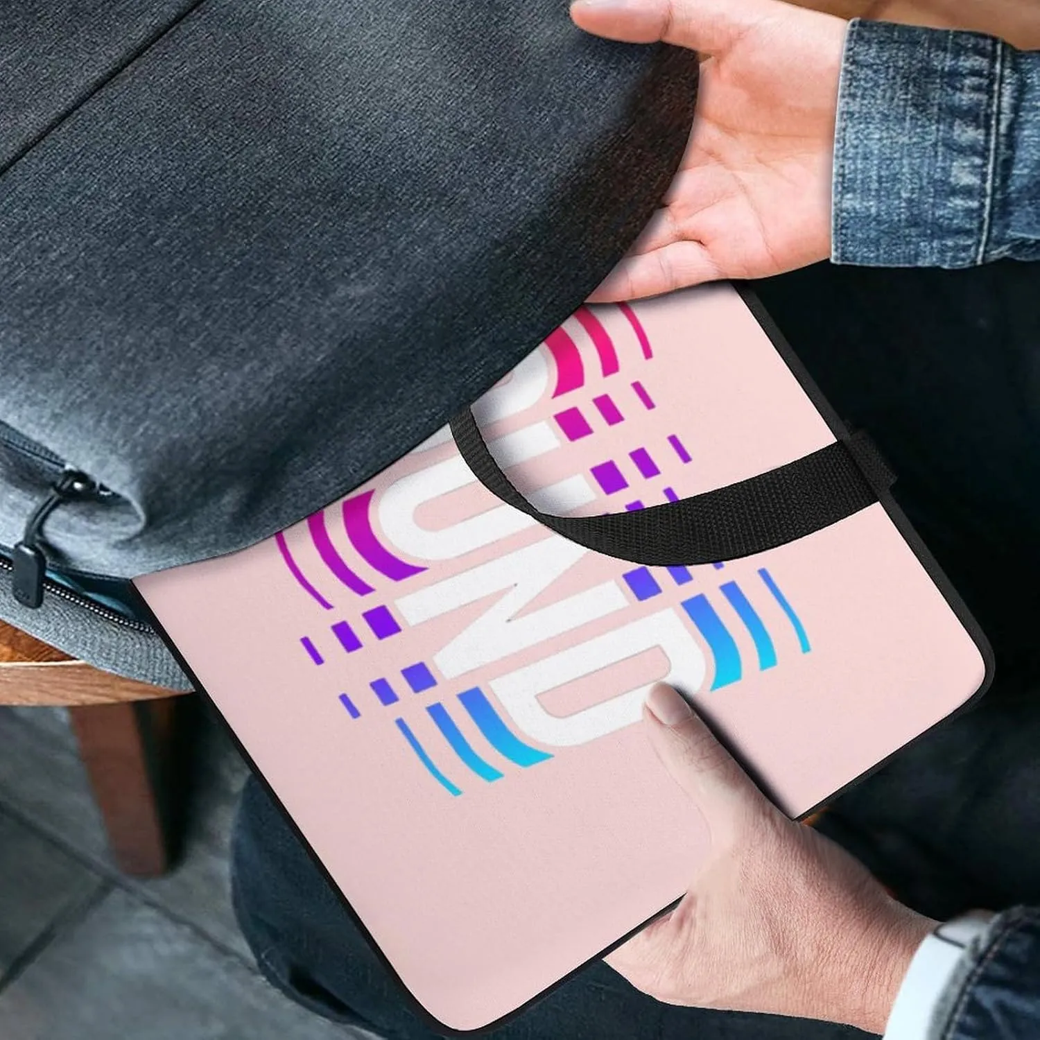Laptop Sleeve Case Alphabets Sound Handle Bag Shock-proof Fascinated Traveling Computer Cover Tote Briefcase