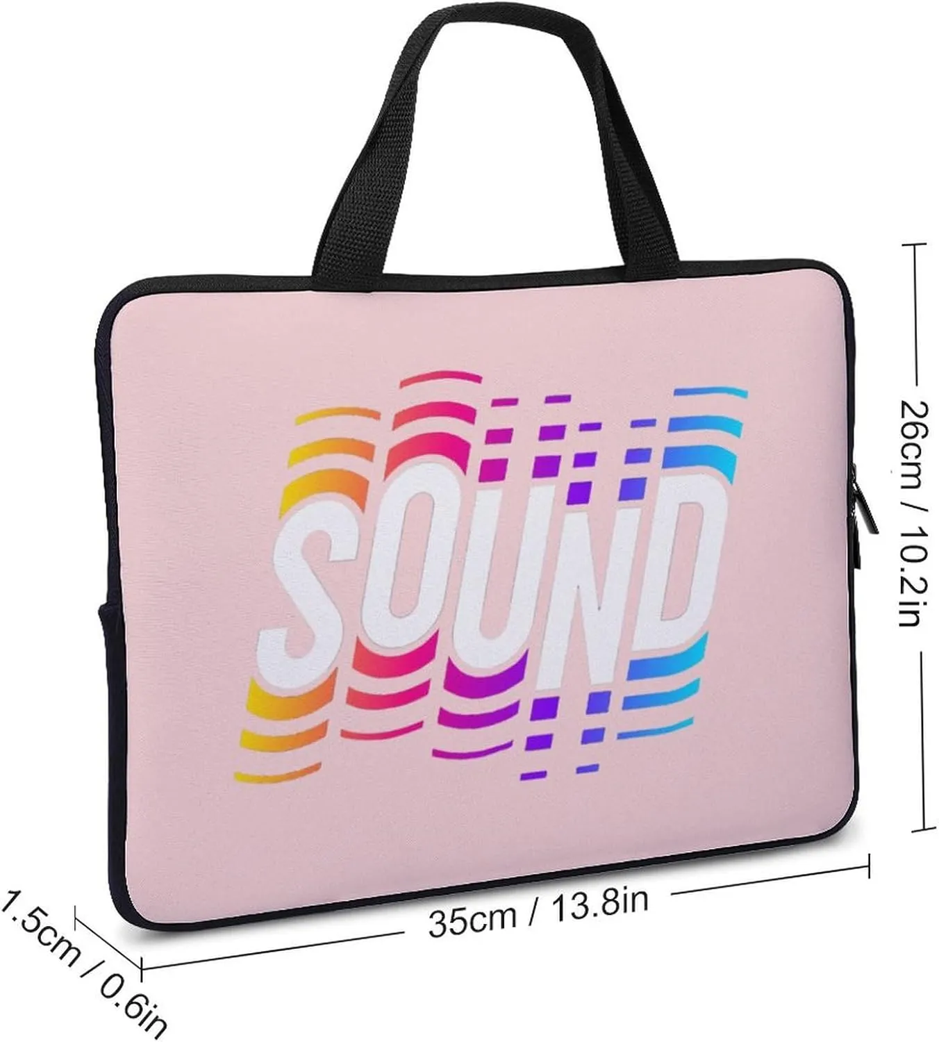 Laptop Sleeve Case Alphabets Sound Handle Bag Shock-proof Fascinated Traveling Computer Cover Tote Briefcase