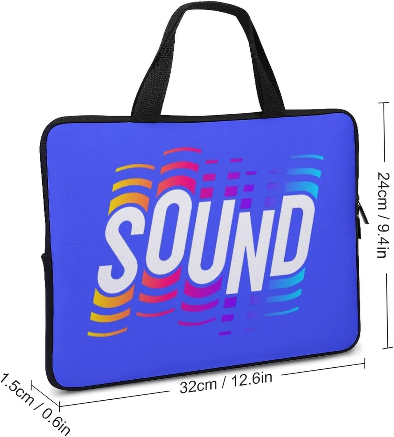 Laptop Sleeve Case Alphabets Sound Handle Bag Shock-proof Modern Durable Computer Cover Tote Briefcase