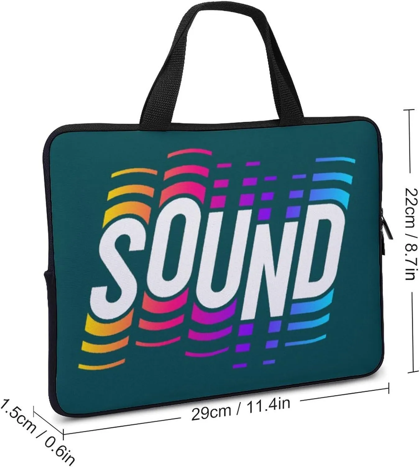 Laptop Sleeve Case Alphabets Sound Handle Bag Shockproof Modern Protect Computer Cover Carrying Briefcase