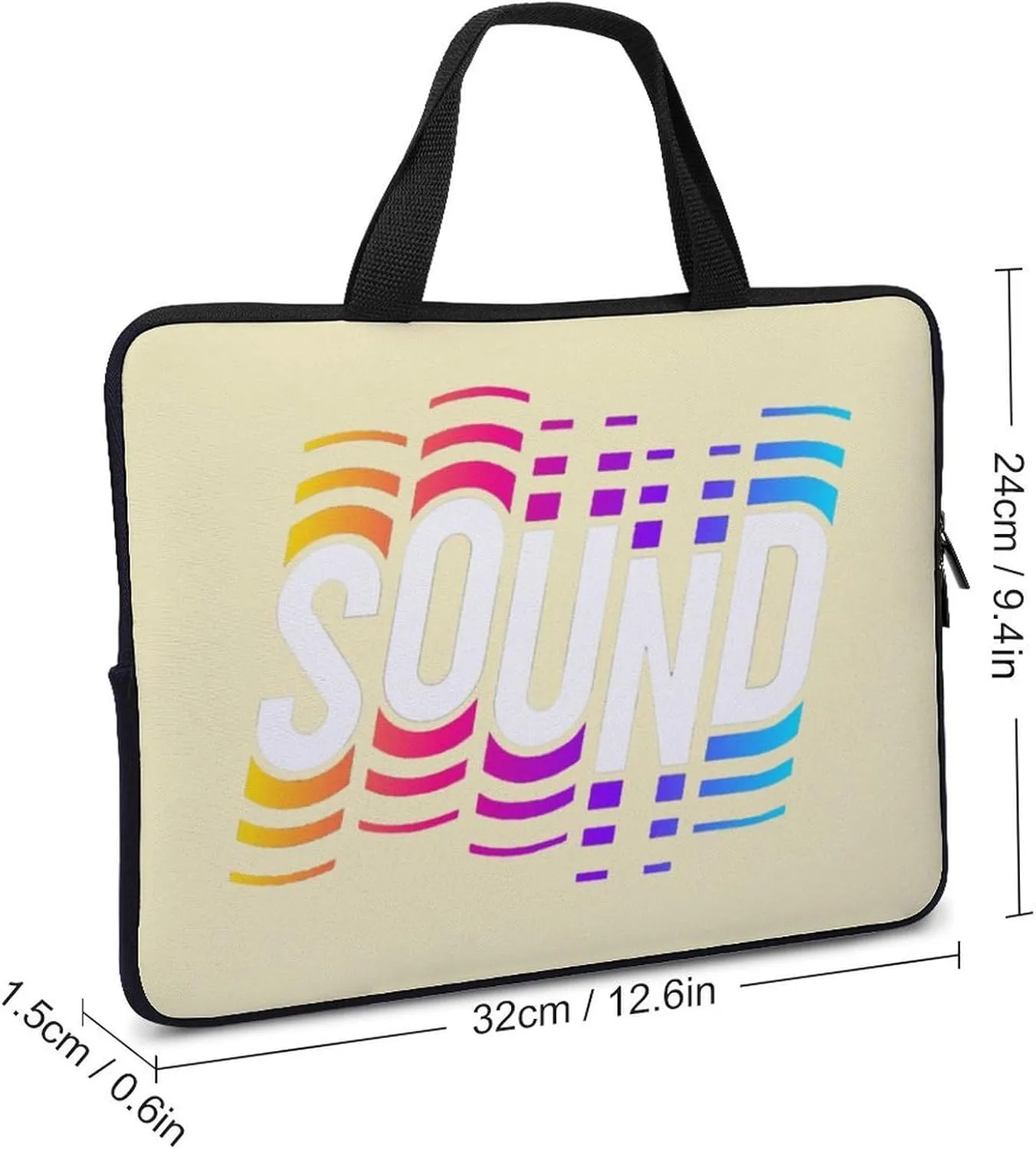 Laptop Sleeve Case Alphabets Sound Handle Bag Shockproof Trendy Traveling Computer Cover Tote Briefcase